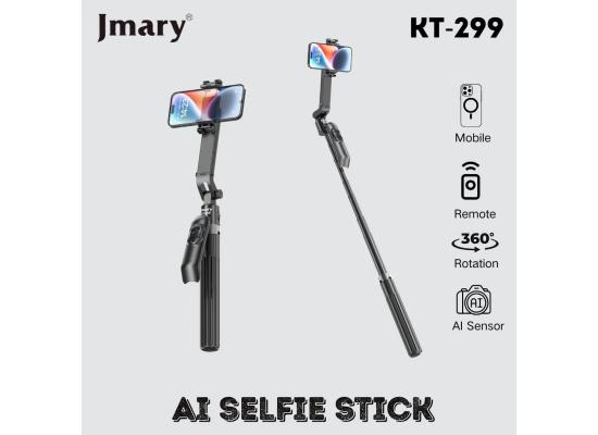 Jmary KT-299 Rotation Smart Tripods Al Face Sensor Selfie Stick Tripod Upto 1.8 Meter long 360° Horizontal - Black
